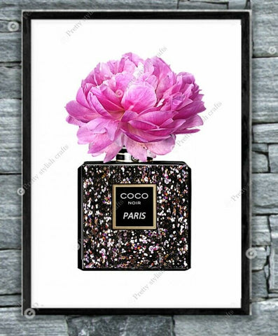 Pink Glitter Effect Perfume Bottle