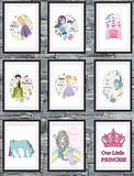 Girls Bedroom Wall Art A4, Princess, Unicorn, Mermaid, Pretty Nursery Print