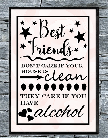 Best Friend Typography Wall Art Print