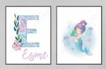 Personalised Mermaid 2 Print Set A4