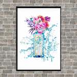 Blue Gin Wall Print Coloursplash