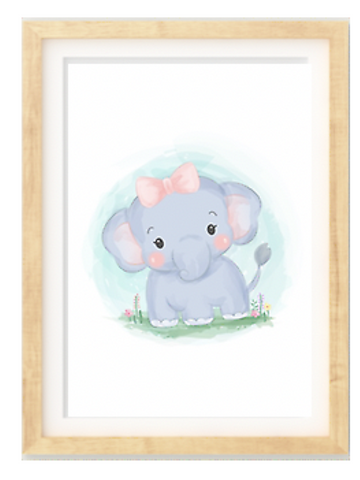 Nursery Baby Elephant Print